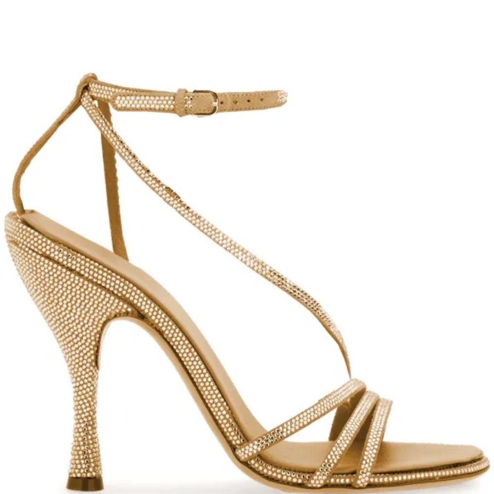 Ferragamo crystal Elegant Tan Strappy Heels